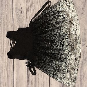 Fancy Girl's Dress with black shell and black and silver lace